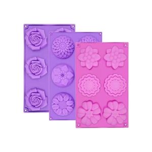 AIDOIT Moldes de jabón de silicona 3 piezas de 6