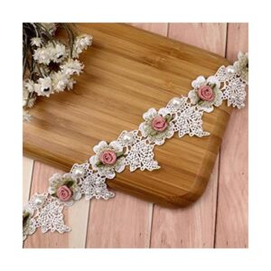 Cinta de encaje bordada con cuentas de perlas de flores_1