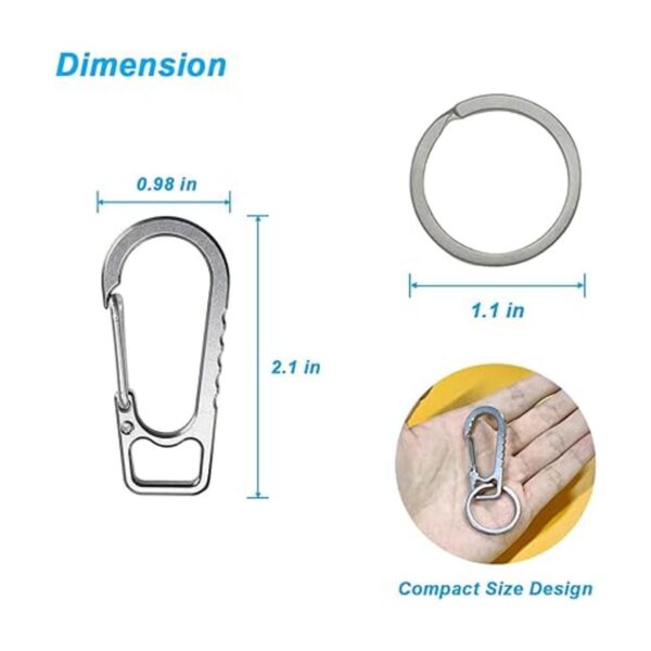 Titanium Heavy Duty Keychain Carabiner EDC Key Clip_2