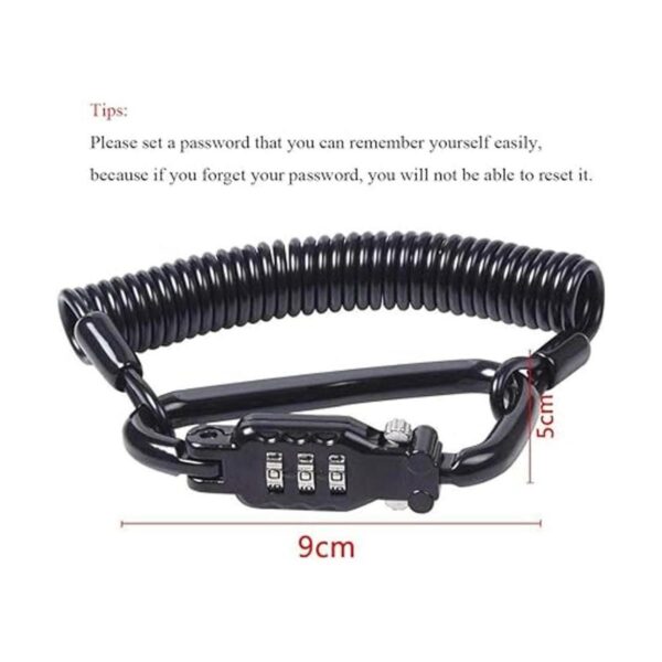 Ailelan Motorcycle Helmet Lock Cable Sleek Black Tough