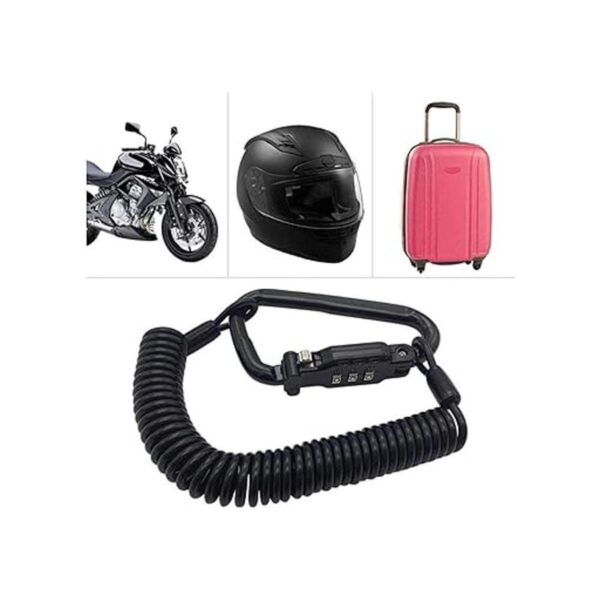 Ailelan Motorcycle Helmet Lock Cable Sleek Black Tough