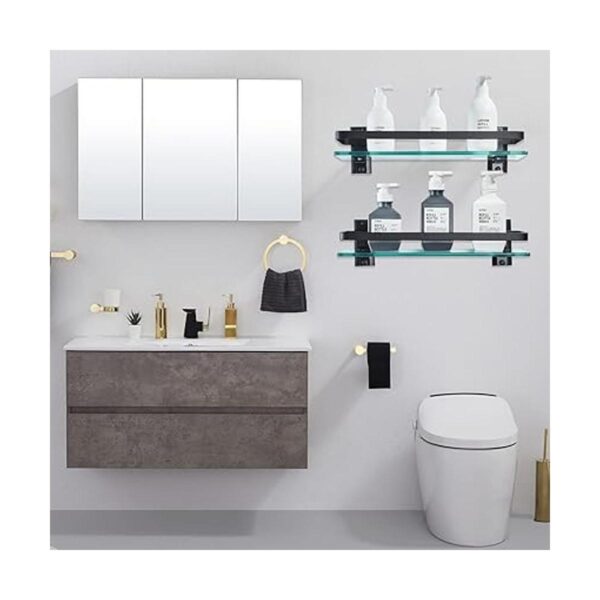 Paquete de 3 estantes de vidrio de baño vidrio templado_2