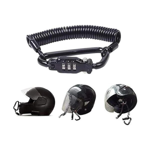 Ailelan Motorcycle Helmet Lock Cable Sleek Black Tough