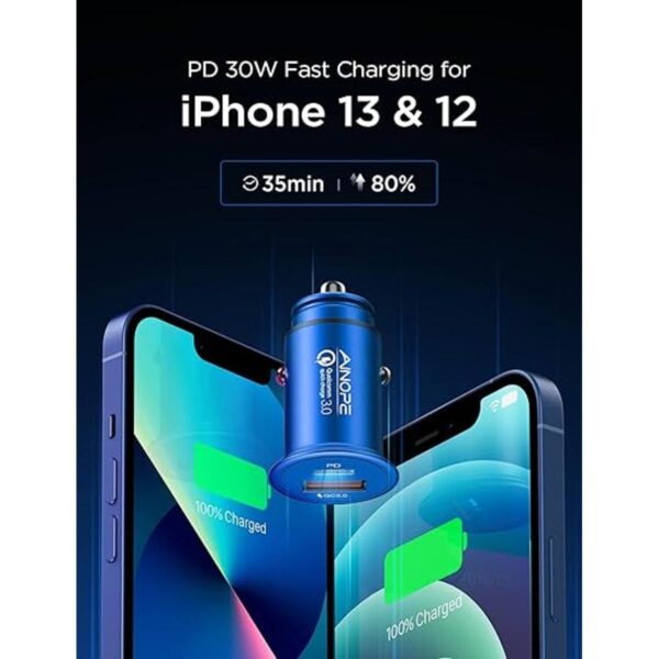 AINOPE Cargador de coche USB C Mini y Metal Cargador de_4