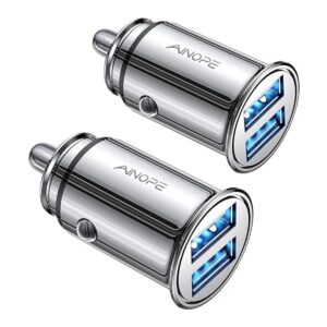 AINOPE Paquete de 2 mini cargadores rápidos de coche_1