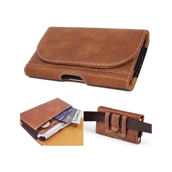 AIScell Funda tipo cartera marrón para Galaxy S22 Ultra_1