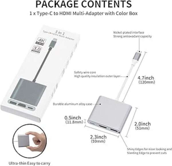 Adaptador USBC a HDMI convertidor AV multipuerto USB 3.1_6
