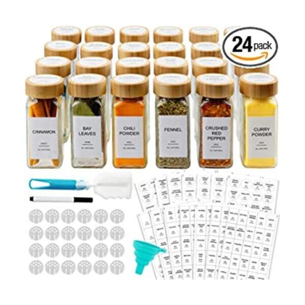 AISIPRIN 24 tarros de especias de vidrio con tapas_1