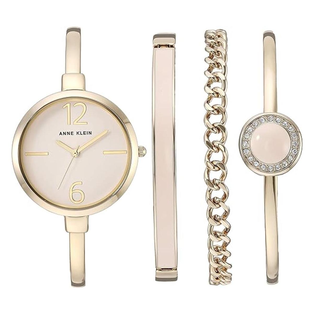 Anne Klein Juego de reloj tipo pulsera para mujer y