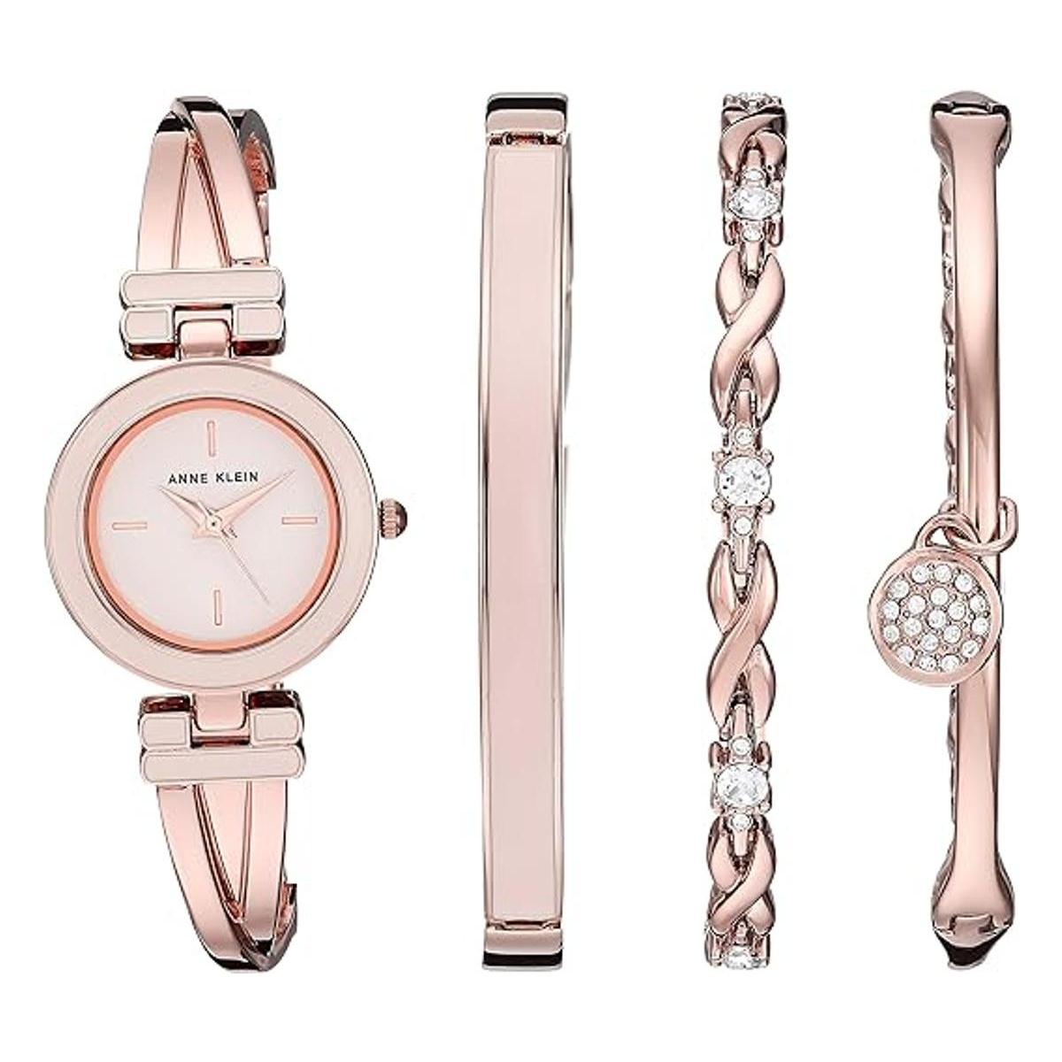 Anne Klein Womens Bangle Watch and Premium Crystal