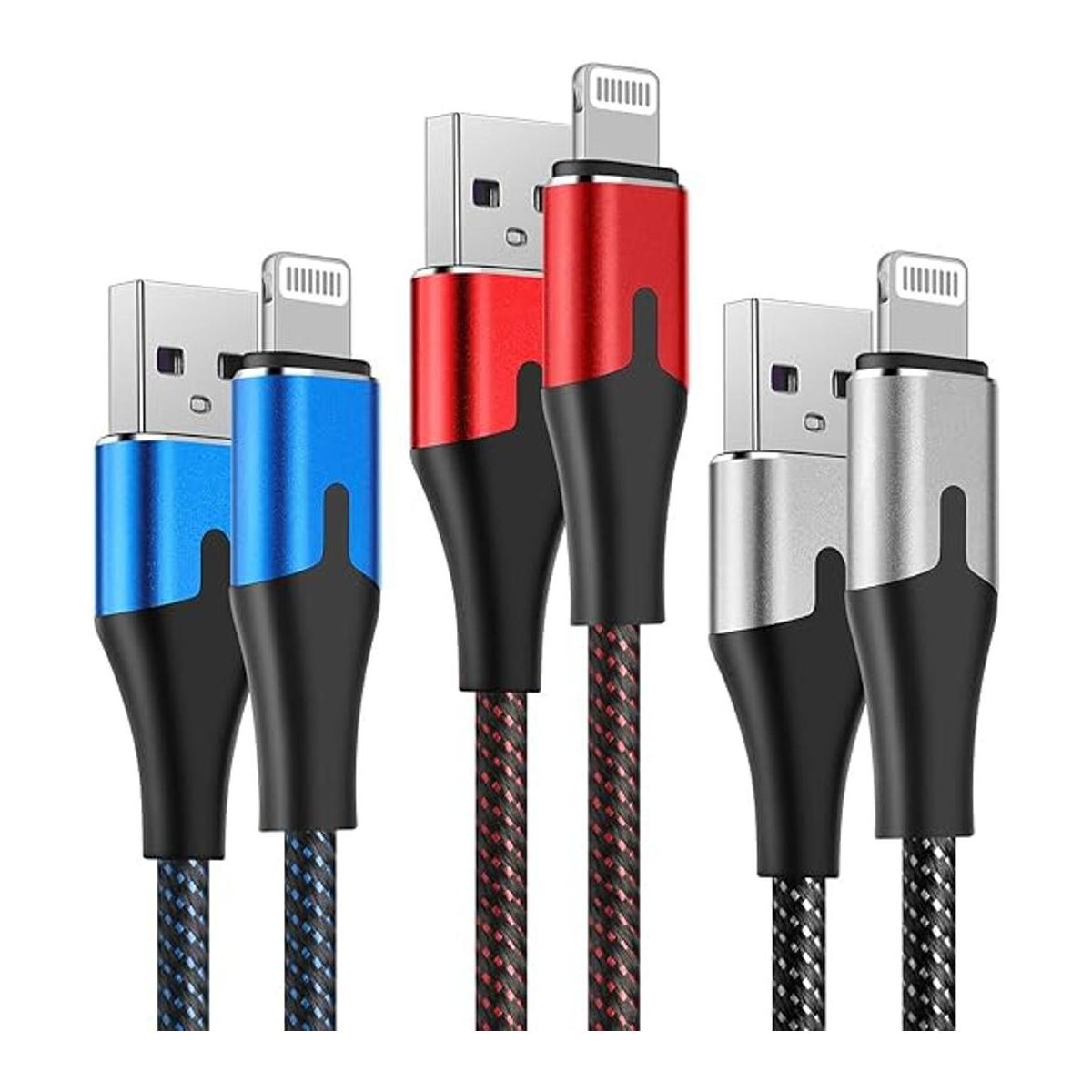 Cable de carga USB para iPhone con certificación MFi de 3
