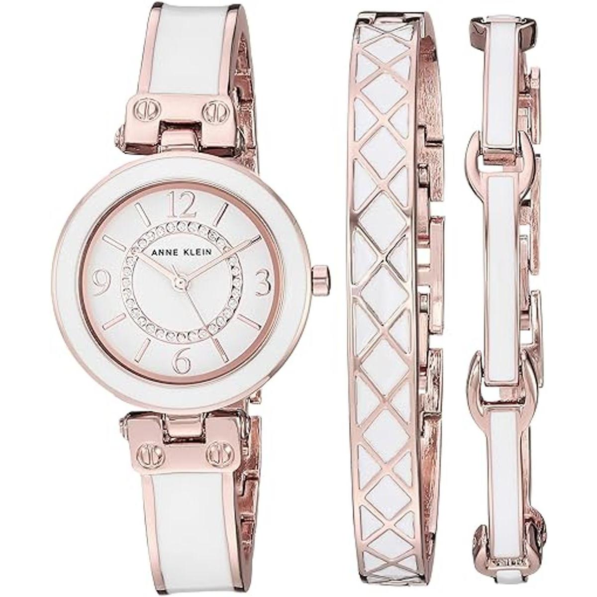 Anne Klein AK3296 Juego de pulsera y reloj acentuado con
