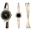 Anne Klein Juego de reloj y brazalete acentuado de cristal_1