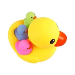 Juguetes de pato de baño 4 piezas familiares de goma_1