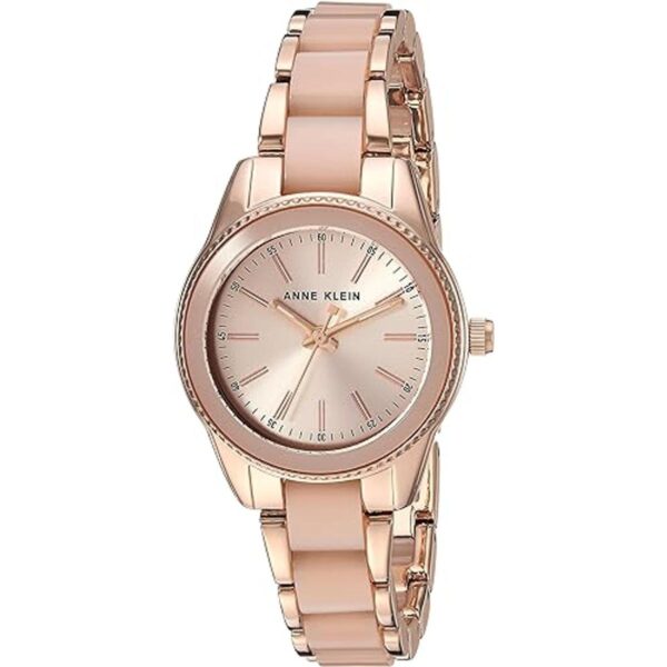 Anne Klein Reloj de pulsera de resina rosa y rosa claro_1