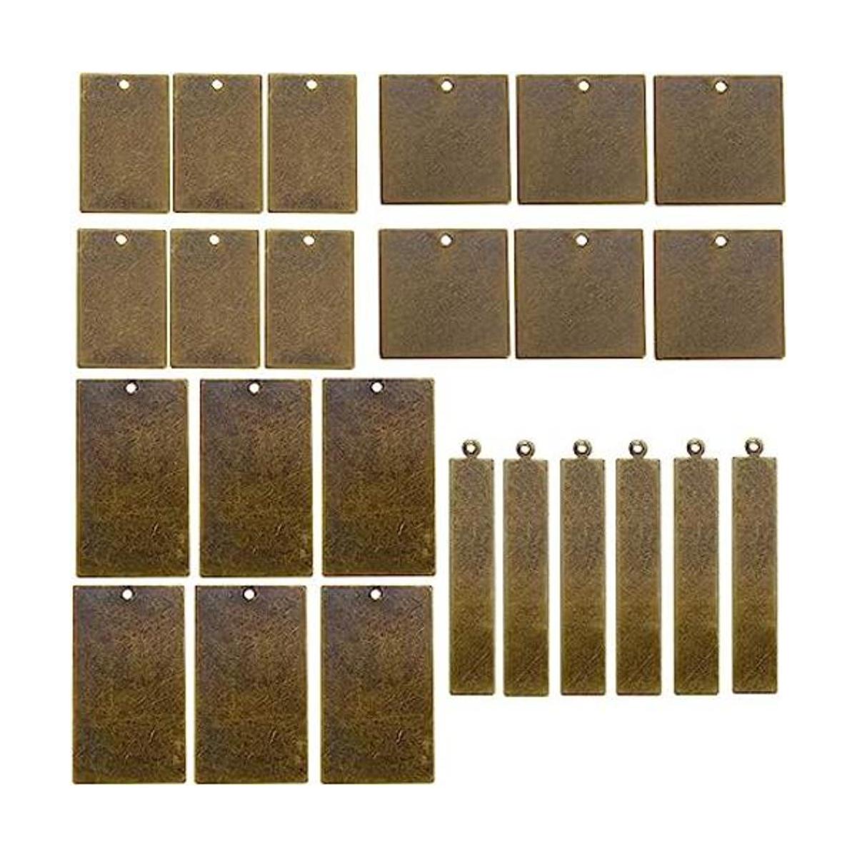 AKHAT Estampación de metal de latón en blanco rectangular