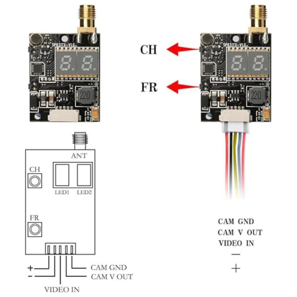 AKK KC02 40CH 600mW Transmisor FPV con 600TVL 2.8MM 120_4