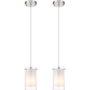 AKEZON Paquete de 2 luces colgantes de cristal moderno_1