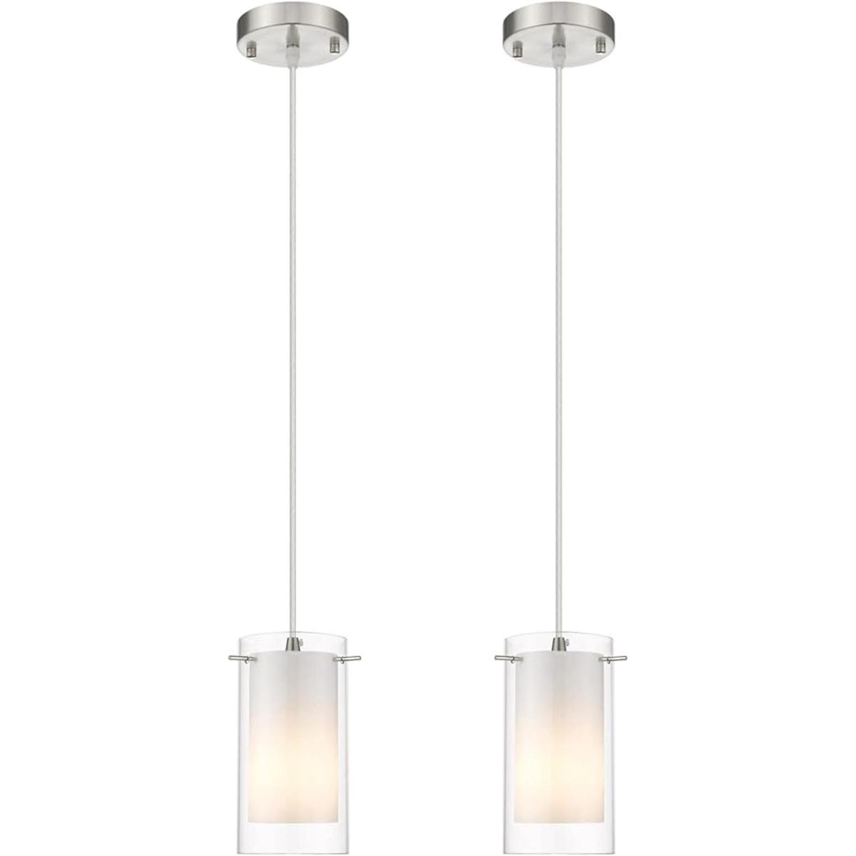AKEZON Paquete de 2 luces colgantes de cristal moderno