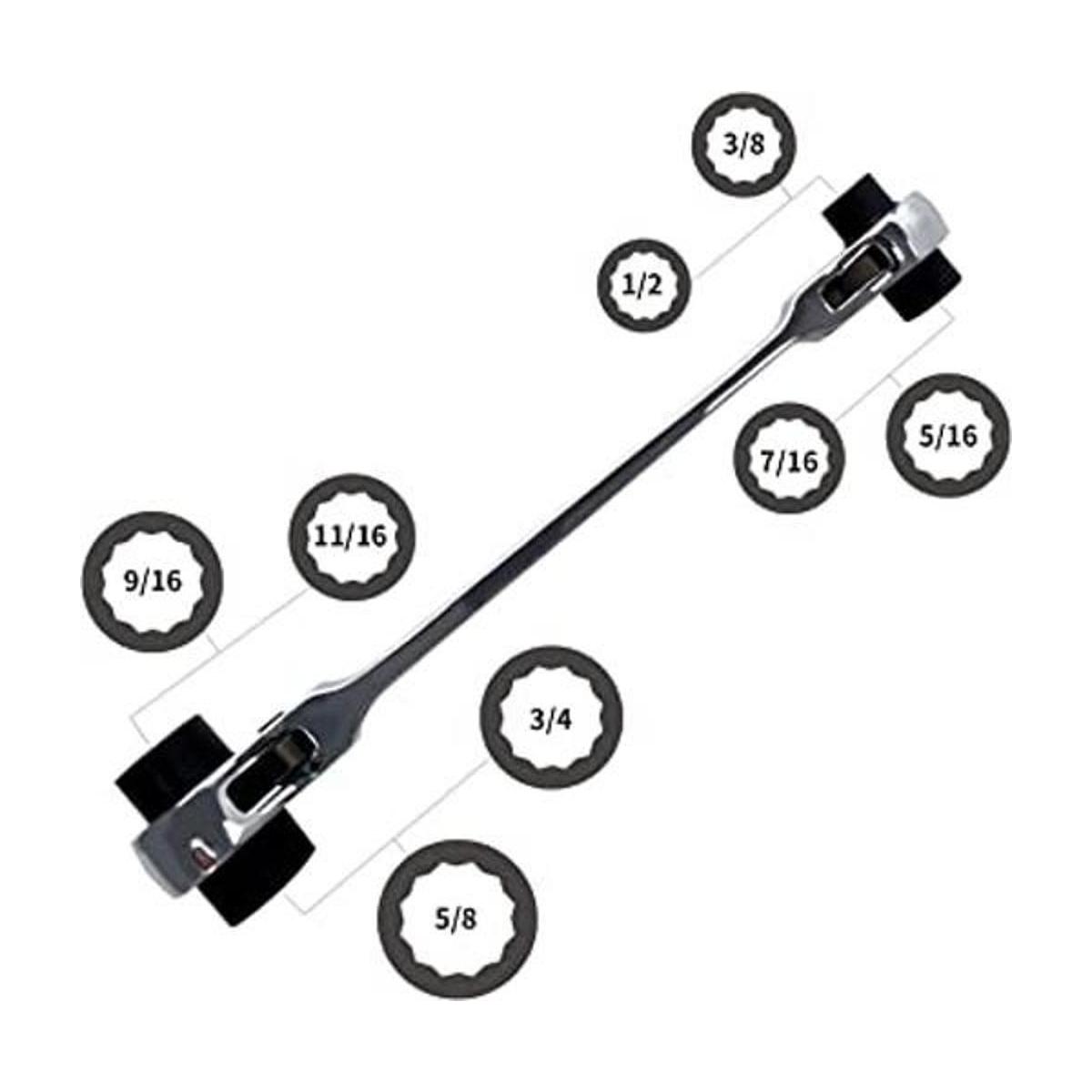 AKM Llave de trinquete 8 en 1 llave de trinquete de