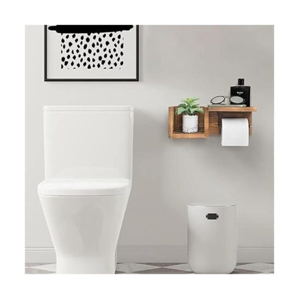 Soporte de pared de madera para papel higiénico con