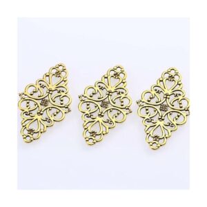 AKOAK 40 piezas Pack antiguo oro hueco filigrana flor_1