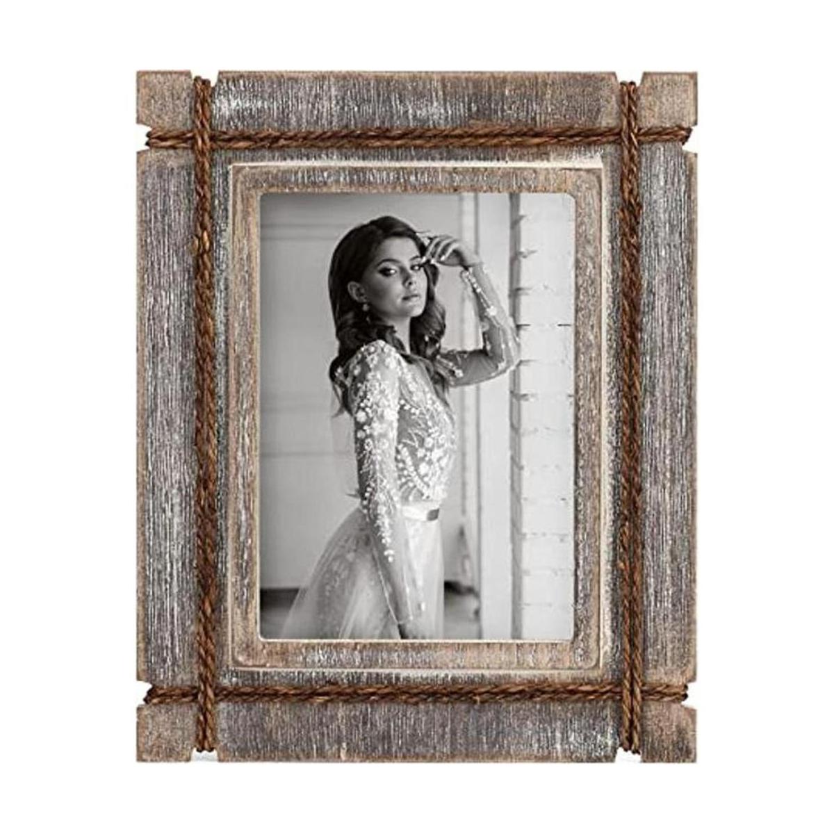 AKRILANE Marco de fotos de madera con estilo 5 x 7