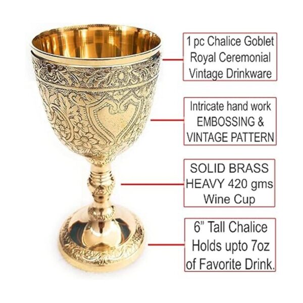 Cáliz vintage 1 copa de vino real del rey Arturo_2