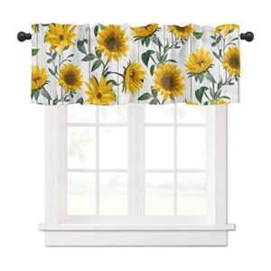 Cortina de cenefas de girasol para ventanas de girasoles_1