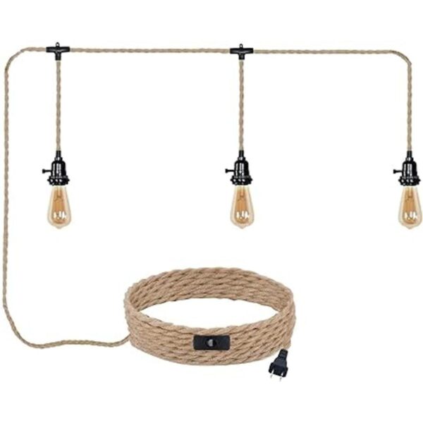 ALAISLYC Kit de 3 luces colgantes enchufables con_1
