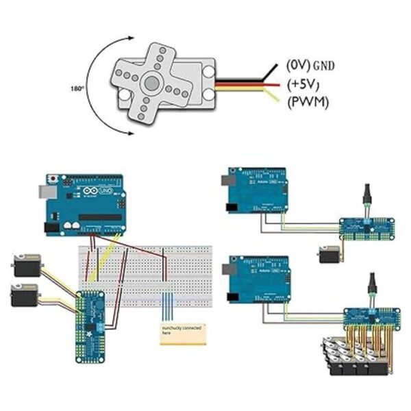 ALAMSCN 5 piezas SG90 0.32 oz Servo Motor 16 canales PWM