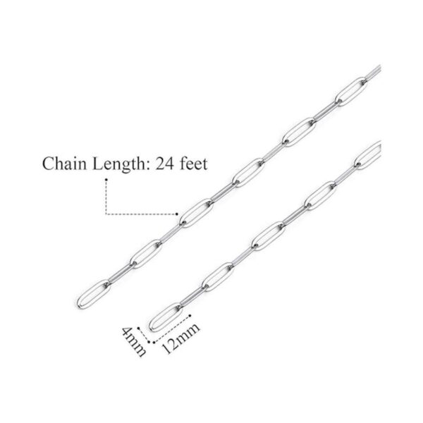 ALEXCRAFT Cadena de acero inoxidable de 24 pies con clip