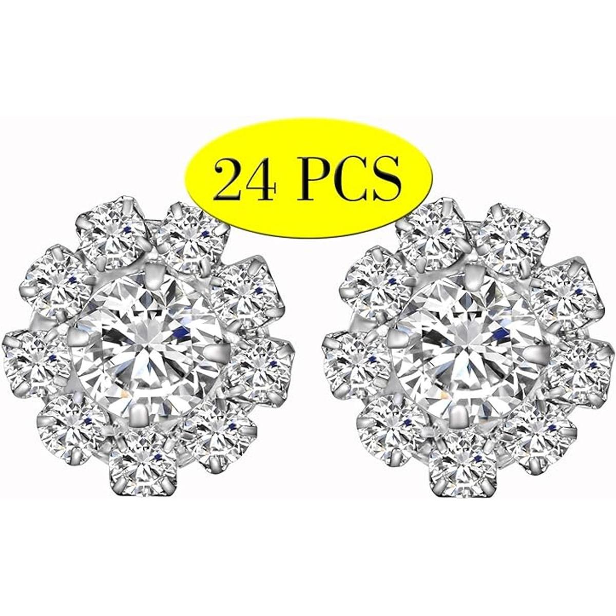 Venta al por mayor 24 botones de diamantes de imitación