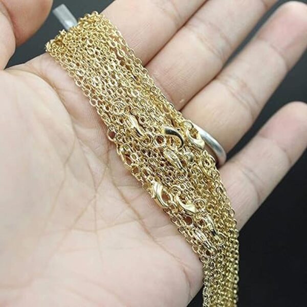 12 cadenas chapadas en oro de latón macizo a granel con