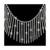 Cadena de diamantes de imitación con flecos de diamantes_1