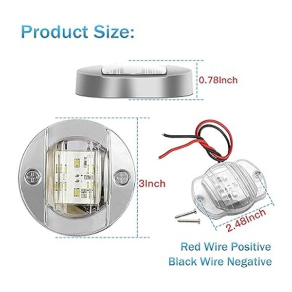 5 piezas blancas DC 12 V 3 pulgadas luces interiores_2