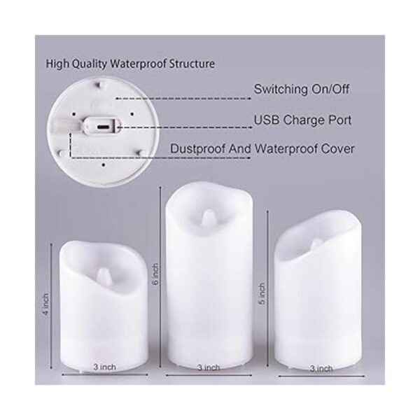 Velas recargables 2 en 1 velas solares USB para_3