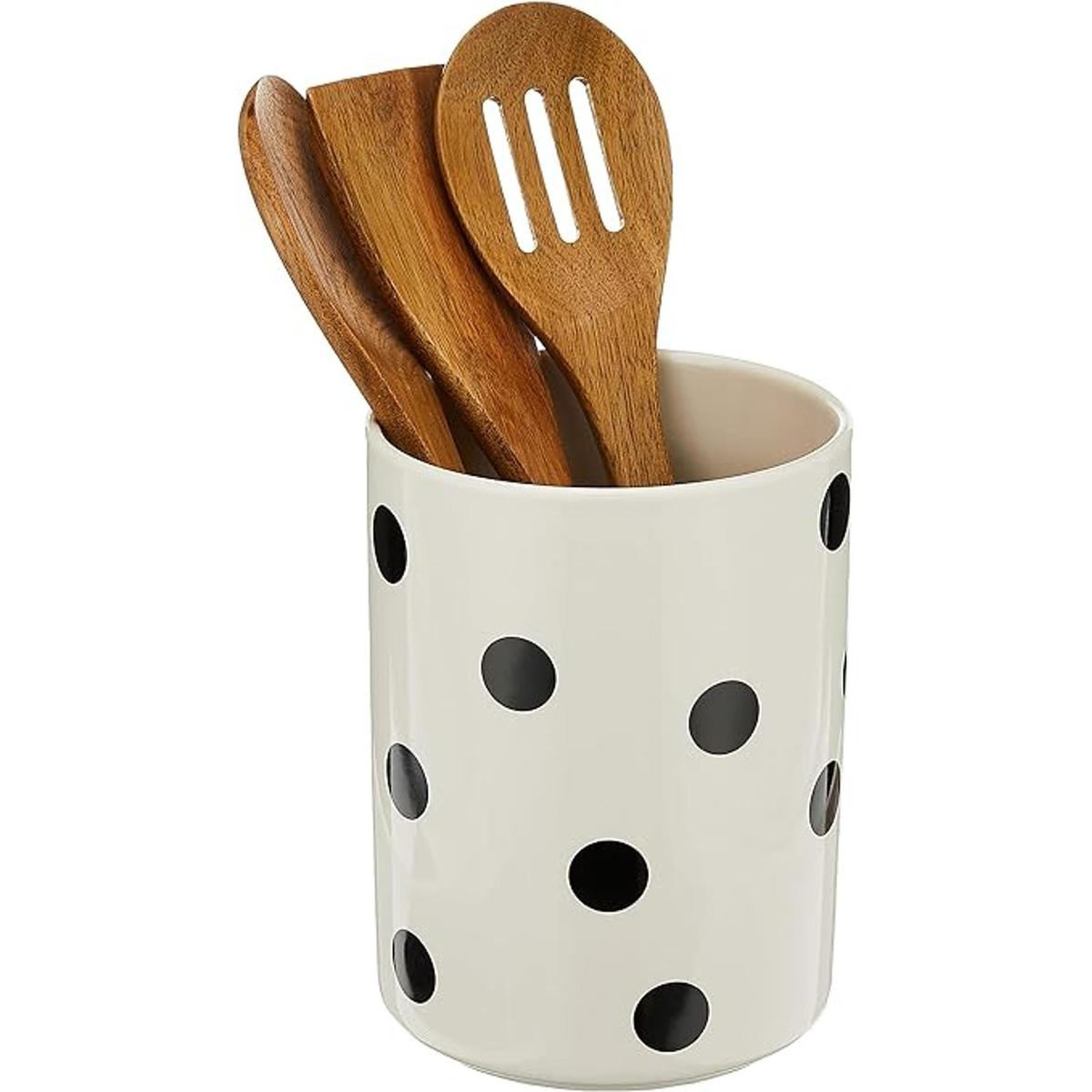 Kate Spade Deco Dot Juego de 4 soportes para utensilios