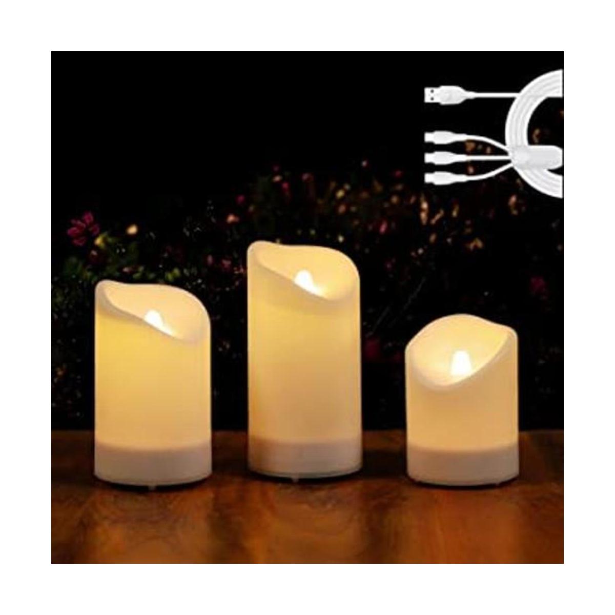 Velas recargables 2 en 1 velas solares USB para
