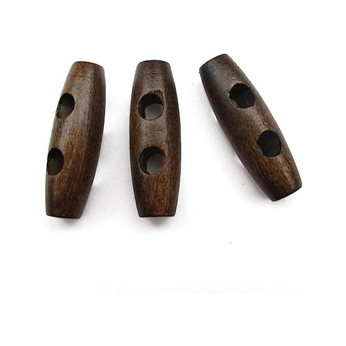 All In One 50pcs café costura de 2 agujeros madera botones