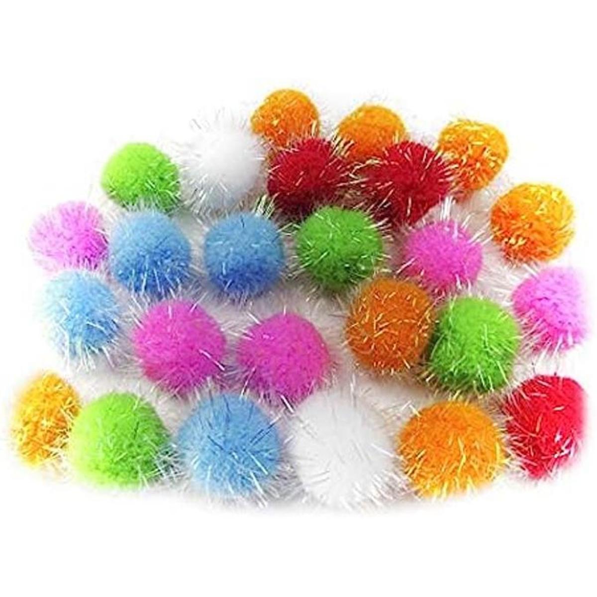 Todo en uno varios colores brillantes brillantes pompones