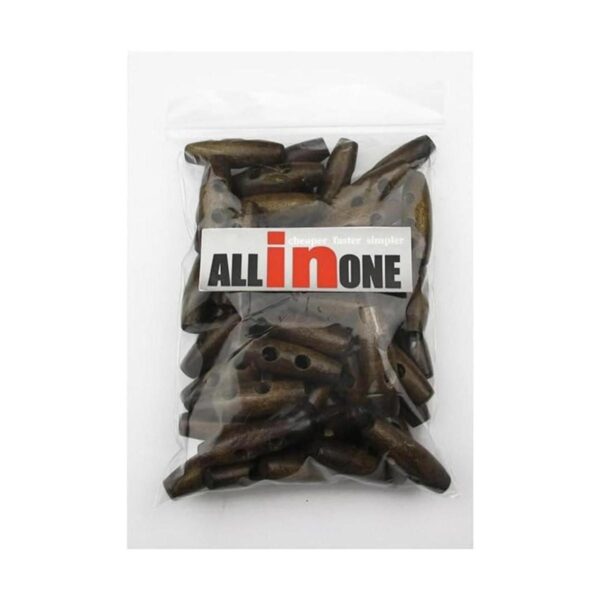 All In One 50pcs café costura de 2 agujeros madera botones_5