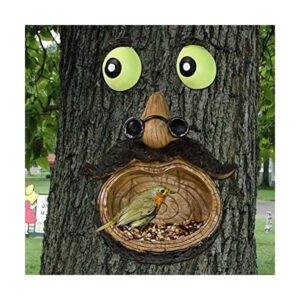 ALLADINBOX Comedero para pájaros con cara de árbol