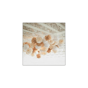 10 pompones de papel de seda de color marrón crema y_1