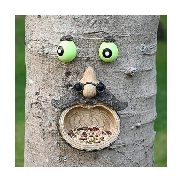 ALLADINBOX Comedero para pájaros con cara de árbol