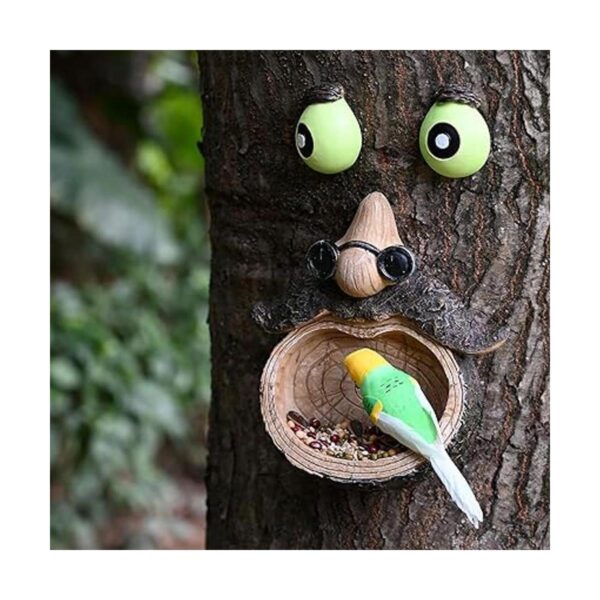 ALLADINBOX Comedero para pájaros con cara de árbol