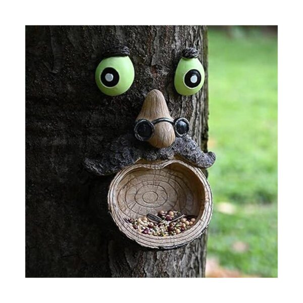 ALLADINBOX Comedero para pájaros con cara de árbol