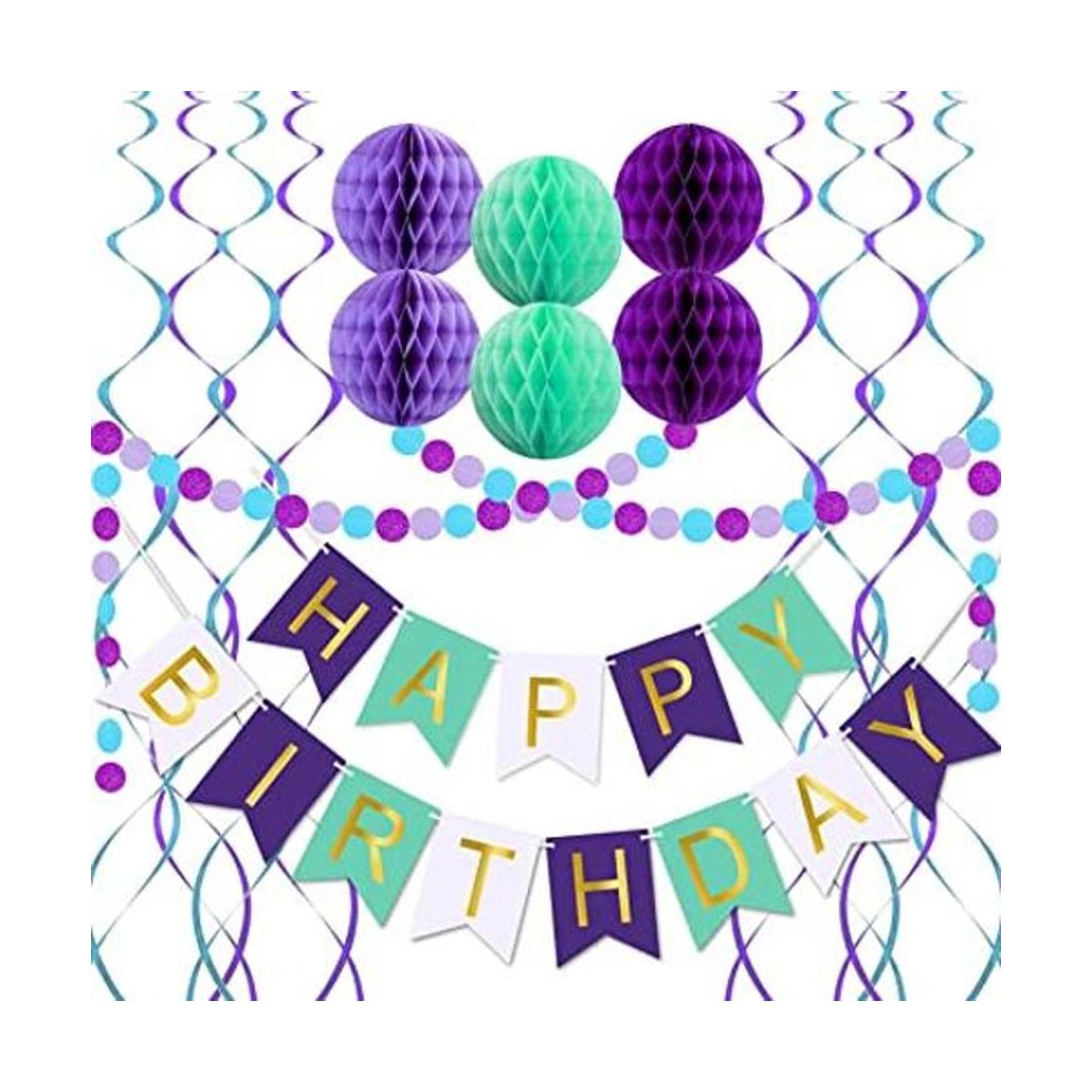 Cartel de feliz cumpleaños de sirena decoraciones de