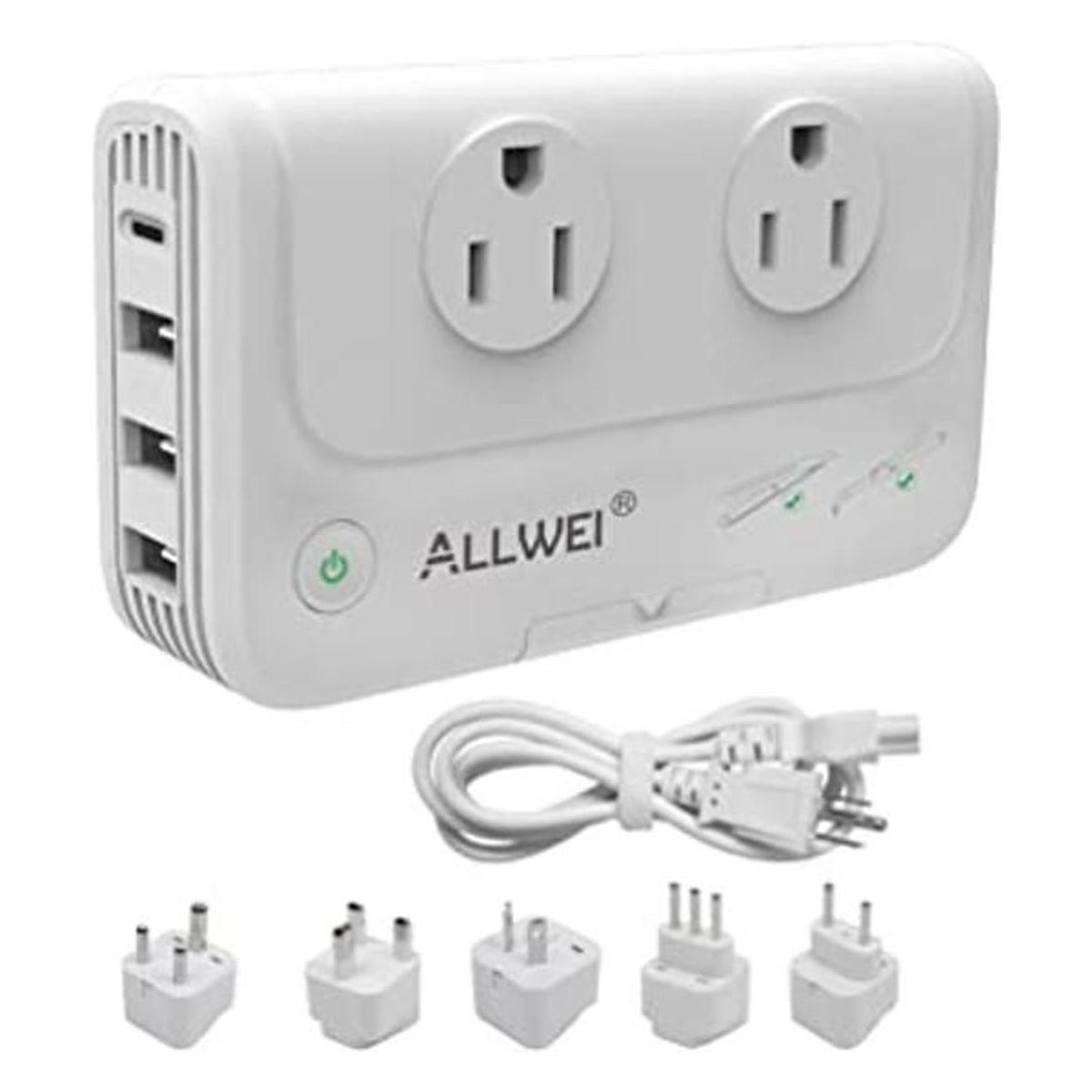ALLWEI Adaptador de viaje internacional de 220 V a 110 V