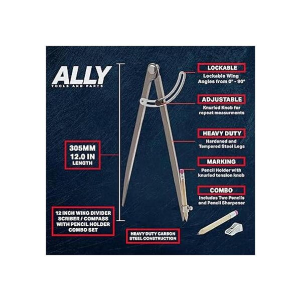 ALLY Tools Divisor de precisión de 12.0 in incluye dos_6